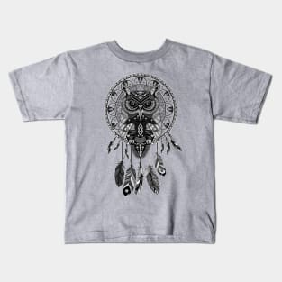 OwL Dream Catcher Black and White Kids T-Shirt